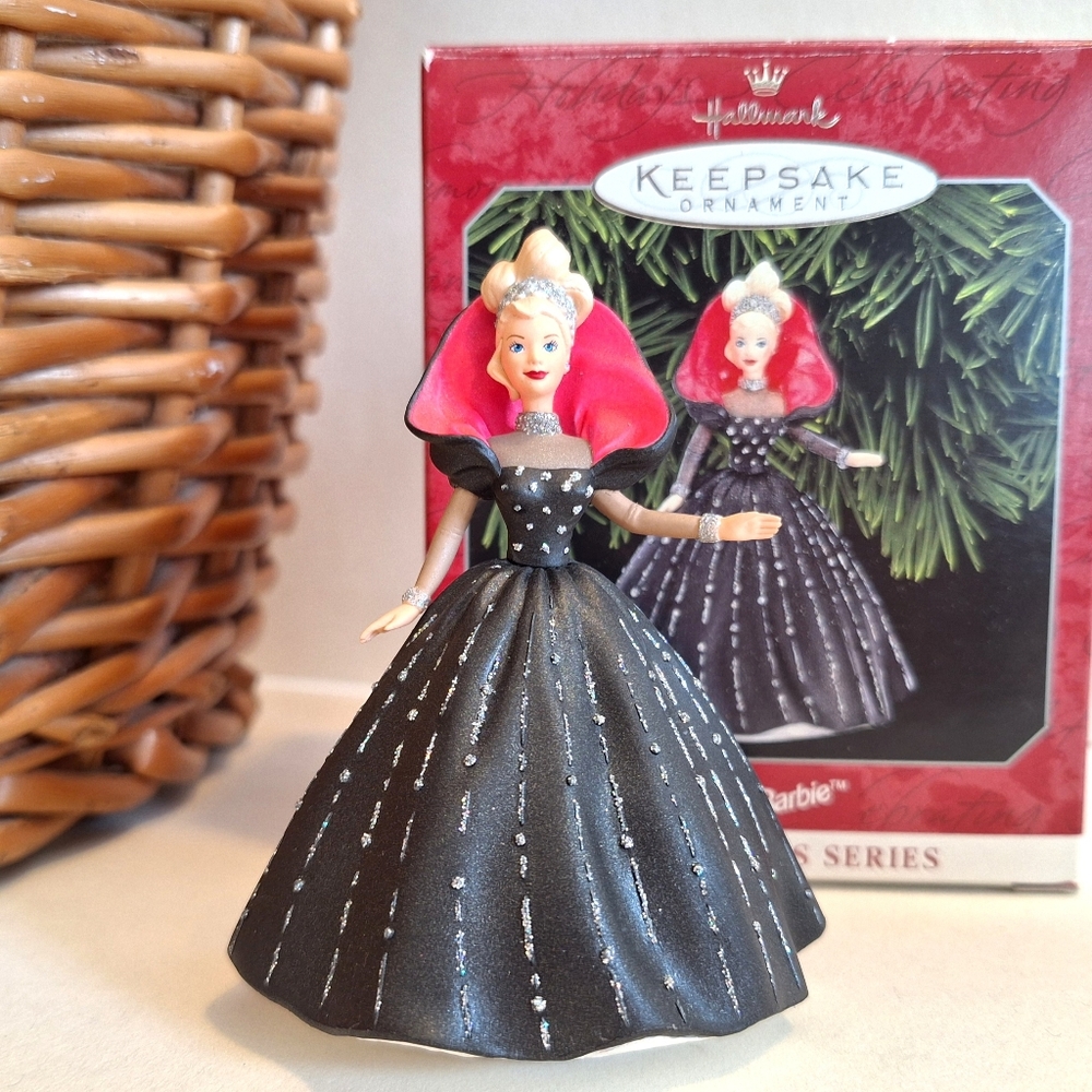 Vintage 1998 Hallmark Holiday Barbie Ornament Perfect Condition Original Box